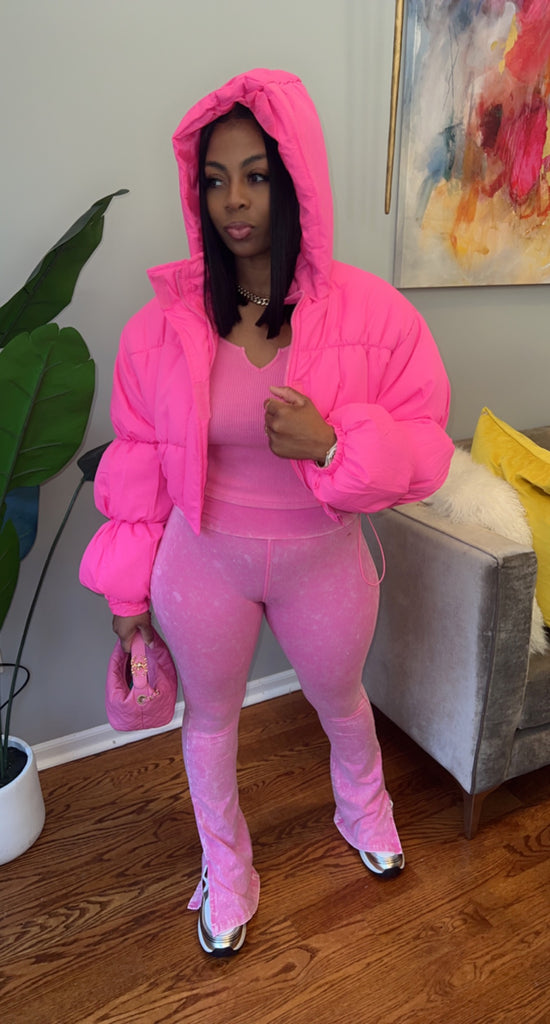 Pink hood Puffer