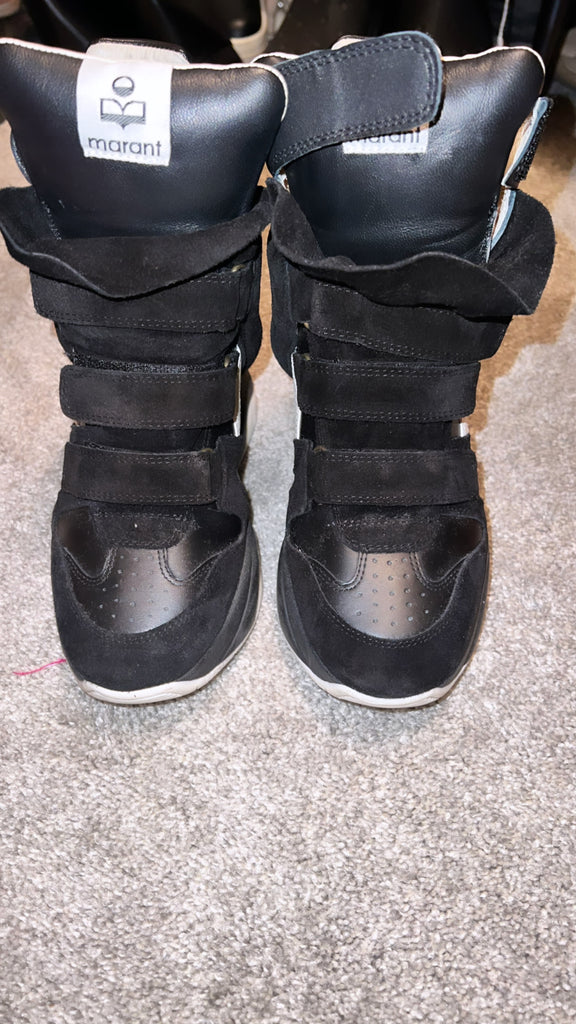 Black isabel marant wedge sneaker